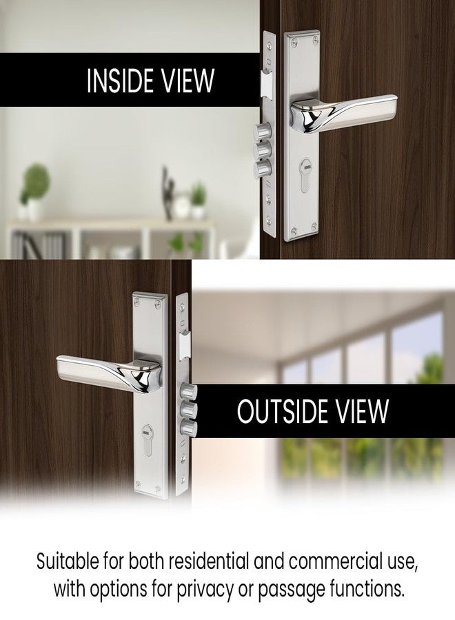 Link Karoq Mortise Lock |for Main & Internal Door in Home, Office, Hotel | 8 Inches Heavy Duty Handle Set with Both Side Key Access, 3 Keys |SS Finish|2 Years Warranty - Image 3